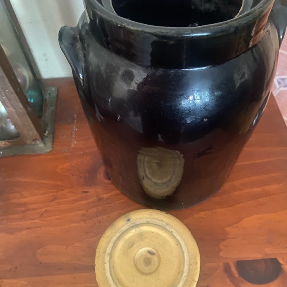 Antique Stoneware Cookie Jar - Picture 4 of 9